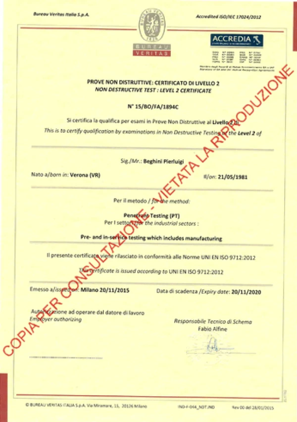 PND PT II LIVELLO UNI EN ISO 9712